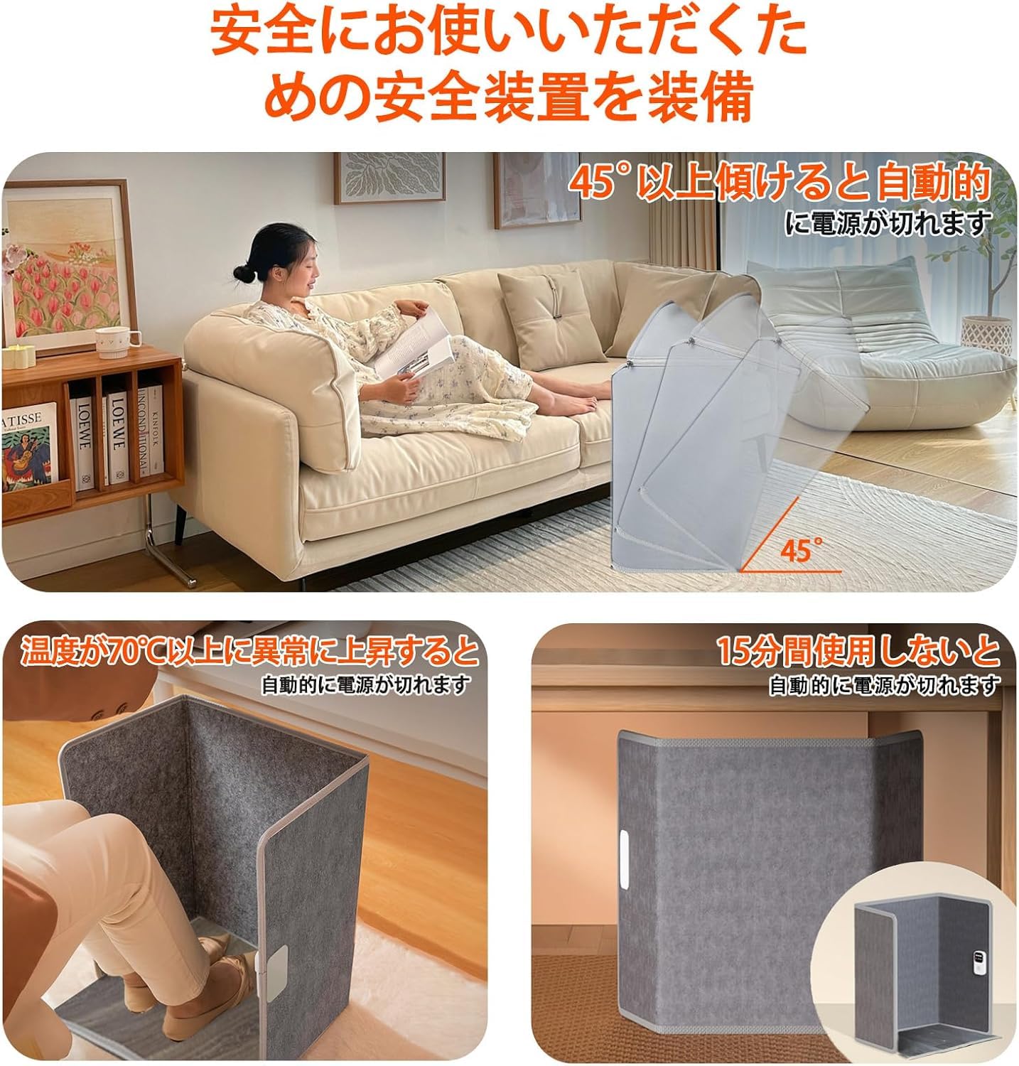 デスクヒーター　全方位発熱式パネルヒーター　通電確認済 Amazon | 7Life【2024年新型】 パネルヒーター デスクヒーター